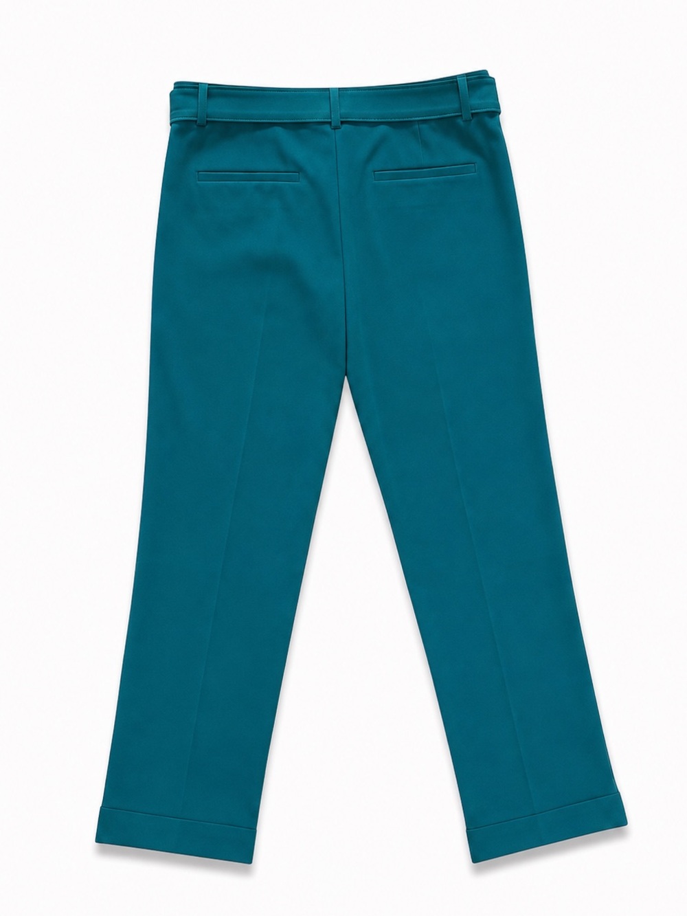 LOFT Devin Belted Slim Bi-Stretch Ankle Pants Teal Size 8 NWT - Picture 4 of 9
